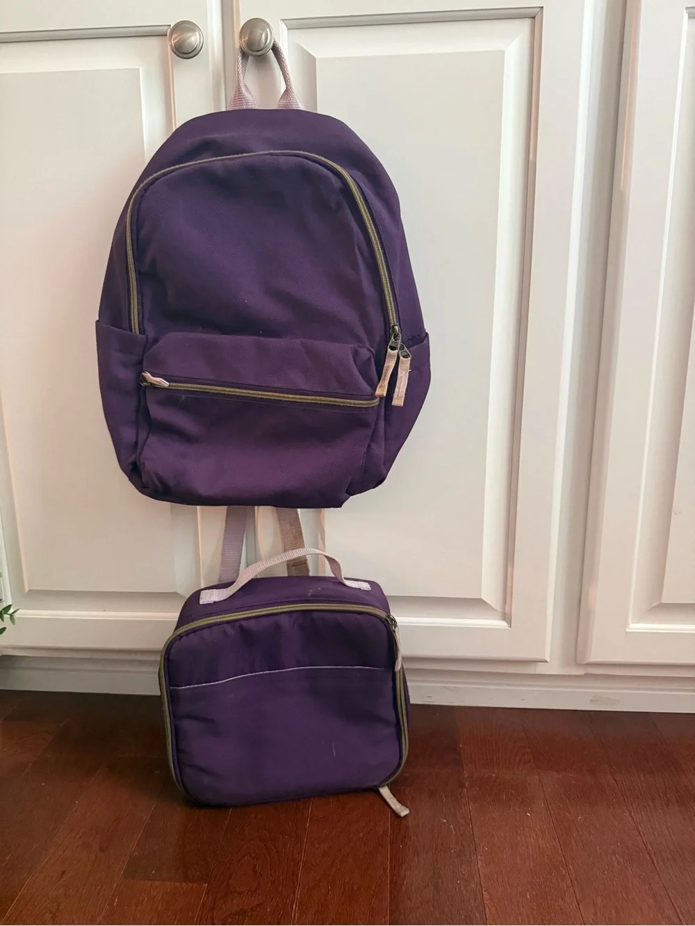 Pottery Barn Kids Purple Backpack with Matching Lunch Bag